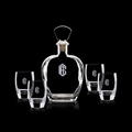 26 Oz. Belfast Decanter w/ 4 On The Rocks Glasses